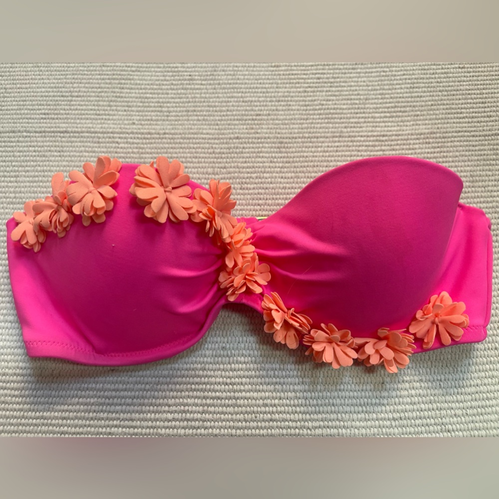 Custom made Pink Victoria’s Secret Strapless Bathing Suit Top Size 34 C